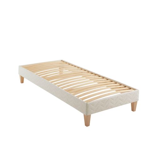 Ensemble Matelas Mousse Recyclée, Sommier, Pieds, Couette Et Oreiller Aube 400 Soutien Très Ferme 90