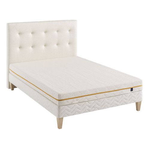 Ensemble Matelas Mousse Recyclée, Sommier, Pieds Et Tête De Lit Aube 400 Soutien Très Ferme 140x200