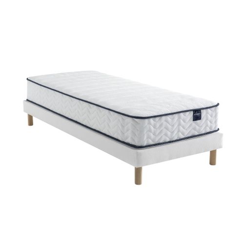 Ensemble Matelas Ressorts, Sommier Lune Et Pieds Rêve 300 Soutien Ferme 80x200 - 1 Personne