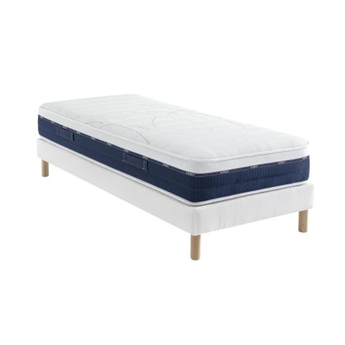 Ensemble Matelas Ressorts Et Mémoire De Forme, Sommier Constellation Et Pieds Rêve 600 Soutien Ferme