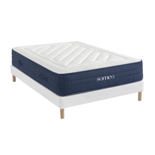 Ensemble Matelas Ressorts, Latex Et Mémoire De Forme, Sommier Constellation Et Pieds Rêve 700 Soutie