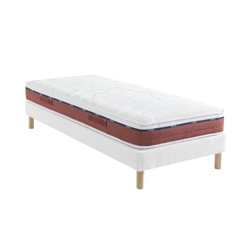 Ensemble Matelas 100% Latex, Sommier Constellation Et Pieds Crépuscule 600 Soutien Mi-ferme 100x200