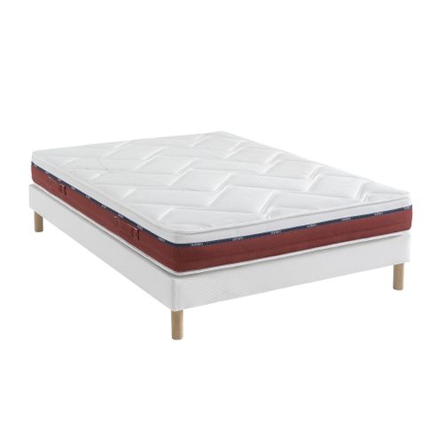 Ensemble Matelas 100% Latex, Sommier Constellation Et Pieds Crépuscule 600 Soutien Mi-ferme 150x200