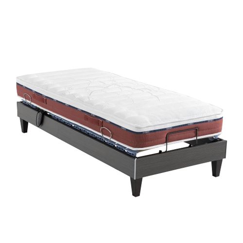 Ensemble Matelas Relaxation 100% Latex, Sommier Tpr Et Pieds Crépuscule 600 Soutien Mi-ferme 70x190