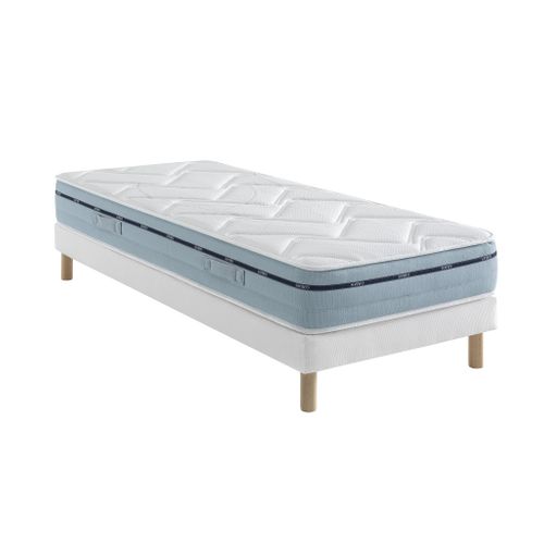 Ensemble Matelas Mémoire De Forme, Sommier Lune Et Pieds Songe 500 Soutien Ferme 80x200 - 1 Personne