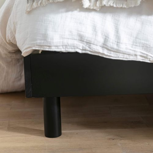 Sommier Kit En Bois Massif 13 Cm Noir 140x190