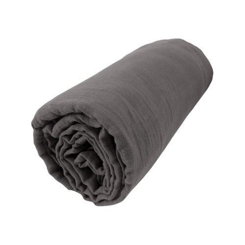 Drap Housse 100% Gaze De Coton Unie Anthracite 200x200 Cm