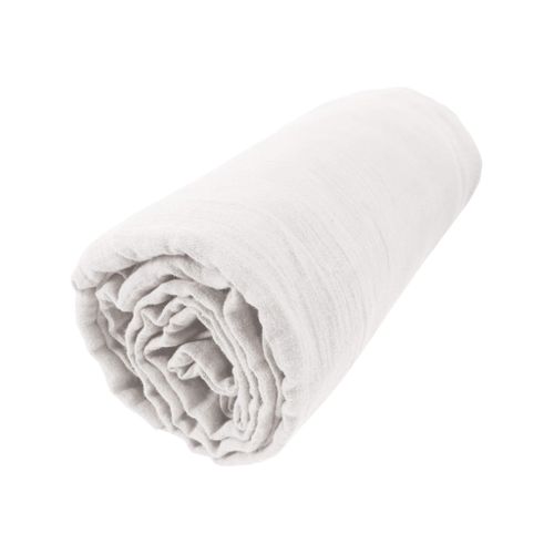 Drap Housse 100% Gaze De Coton Unie Blanc 200x200 Cm