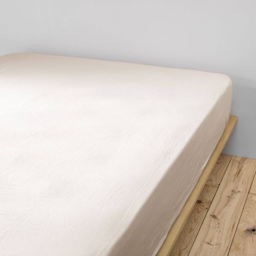 Drap Housse 100% Gaze De Coton Unie Naturel 200x200 Cm