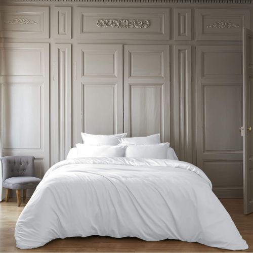 Parure De Lit En Bambou Blanc 240x220 Cm