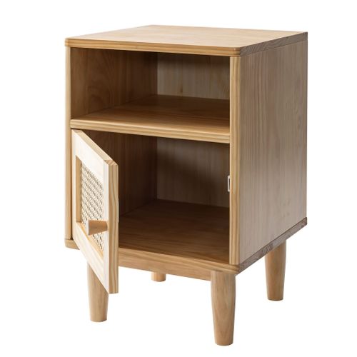 Table De Chevet En Pin Massif Cannage Anna