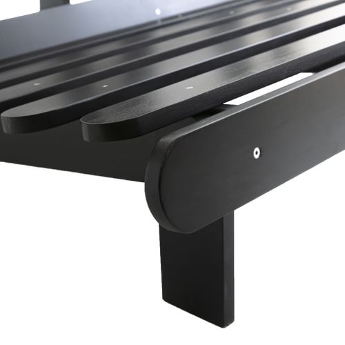 Ensemble Matelas Futon En Coton Et Structure En Bois Massif Noir Soutien Ferme 140x200 - 2 Personnes
