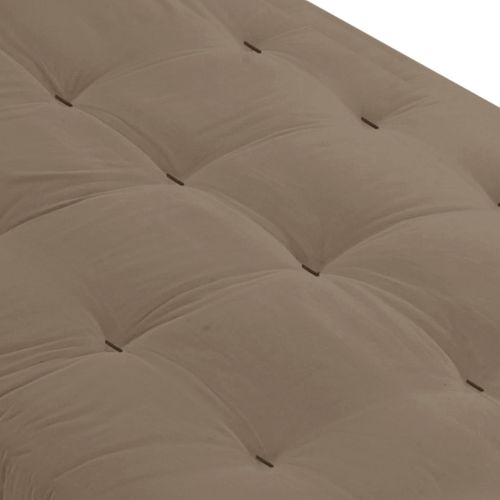 Ensemble Matelas Futon En Coton Et Structure En Bois Massif Taupe Soutien Ferme 140x200 - 2 Personne