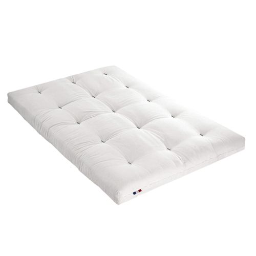 Ensemble Matelas Futon En Coton Et Structure En Bois Massif Taupe Soutien Ferme 140x200 - 2 Personne