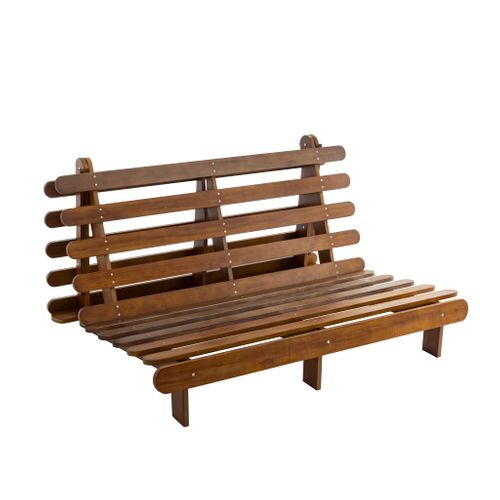Ensemble Matelas Futon En Coton Et Structure En Bois Massif Noisette Soutien Ferme 140x200 - 2 Perso