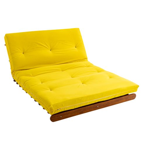 Ensemble Matelas Futon En Coton Et Structure En Bois Massif Noisette Soutien Ferme 140x200 - 2 Perso