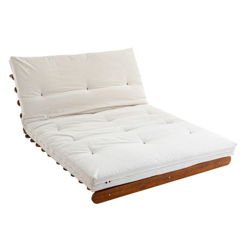 Ensemble Matelas Futon En Coton Et Structure En Bois Massif Noisette Soutien Ferme 160x200 - 2 Perso