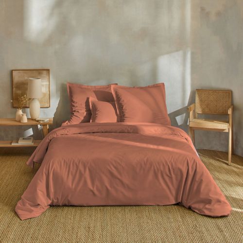 Parure De Lit Percale Unie  240x220 Terracotta
