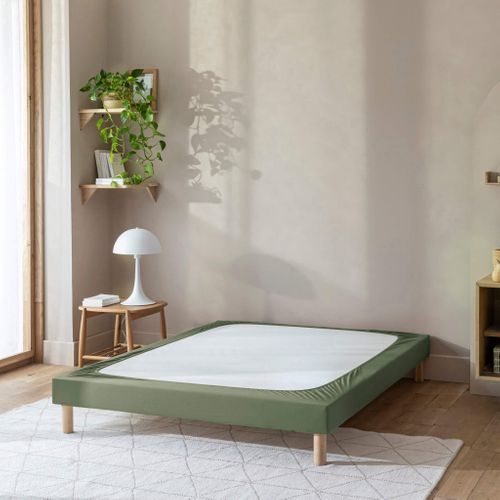 Cache-sommier Coton Jersey Kaki 80x190 Cm