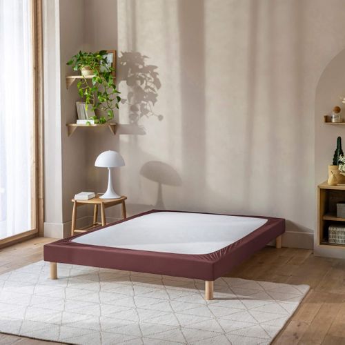 Cache-sommier Coton Jersey Marron 110x190 Cm