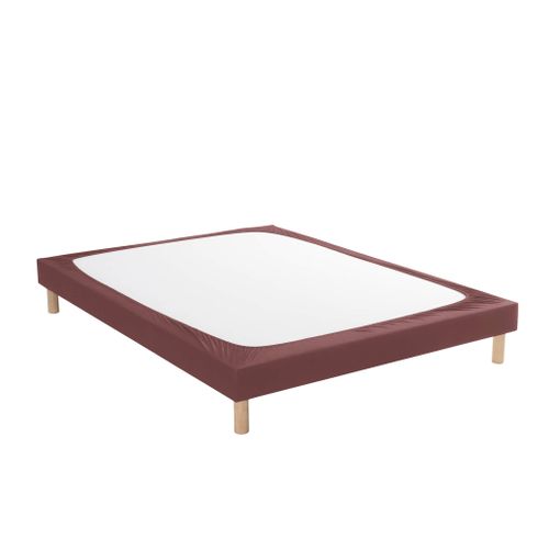 Cache-sommier Coton Jersey Marron 200x200 Cm