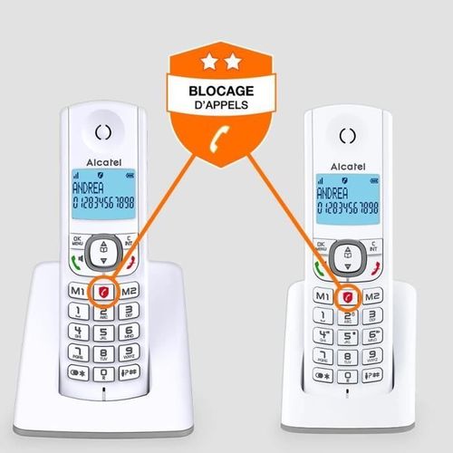 Téléphone Sans Fil - F530 Duo - 2 Combinés, Blocage D'appels, Mains Libres, 2 Mémoires Directes