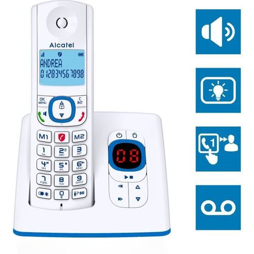 Téléphone Sans Fil - Alcatel - F530 Voice - Blanc/bleu