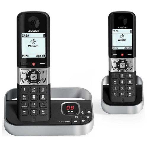 Téléphone Sans Fil Duo Dect Noir Avec Répondeur - F890voiceduonoir