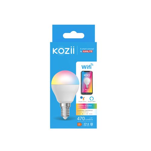 Ampoule Led Standard E14 RGB KOZII Blanche opaque