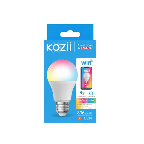 Ampoule Led Standard E27 RGB KOZII Blanche opaque