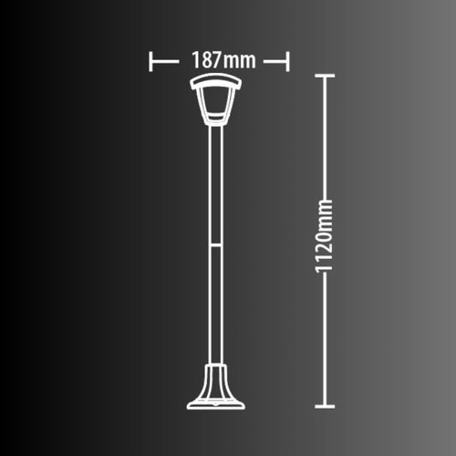 Lampadaire Filaire Noir 112cm Rétro Ip44, Culot E27, 40w Max