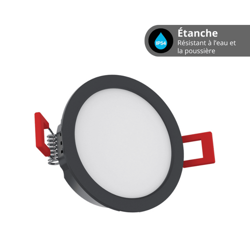 Pack De 8 Spots LED Intégrées Cct Ip54 Conso. 4w 345 Lumens Noir