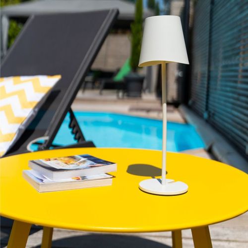 Lampe à Poser LED Ip44, 250 Lumens, Rechargeable USB-c, 38cm, Cct et Dimmable, Blanc