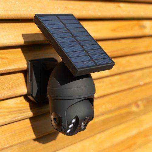 Projecteur Caméra Factice Solaire Ip65, 250 Lumens, Détecteur De Mouvement, Noir