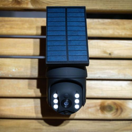 Projecteur Caméra Factice Solaire Ip65, 250 Lumens, Détecteur De Mouvement, Noir