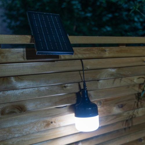 Lanterne LED à Suspendre, Solaire Hybride, 250 Lumens, Blanc Neutre, Noir