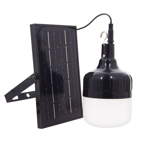 Lanterne LED à Suspendre, Solaire Hybride, 250 Lumens, Blanc Neutre, Noir
