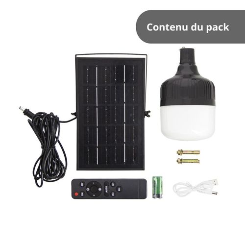 Lanterne LED à Suspendre, Solaire Hybride, 250 Lumens, Blanc Neutre, Noir