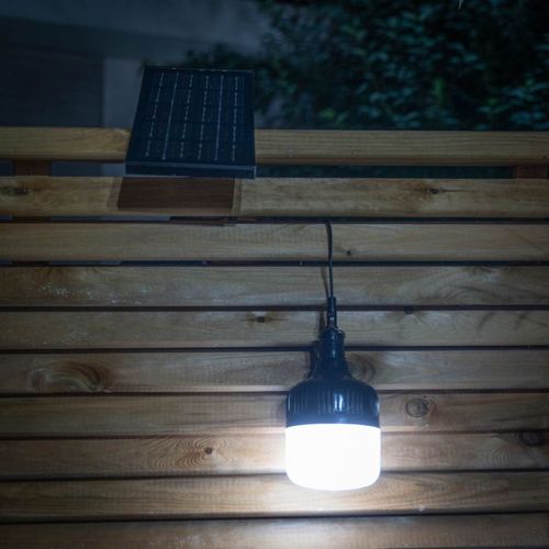 Lanterne LED à Suspendre, Solaire Hybride, 250 Lumens, Blanc Neutre, Noir