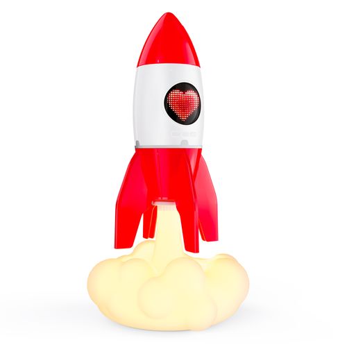 Veilleuse fusée H. 37 cm FUSEE Rouge