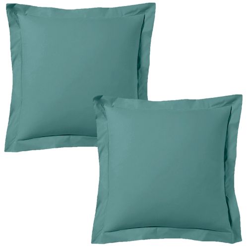 Lot De 2 Taies D'oreiller 63x63 Cm Satin De Coton Céladon