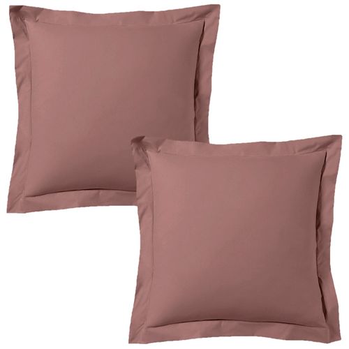 Lot De 2 Taies D'oreiller 63x63 Cm Satin De Coton Rose