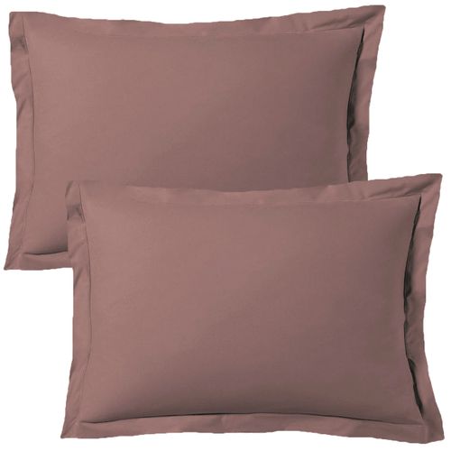 Lot De 2 Taies D'oreiller 50x70 Cm Satin De Coton Rose