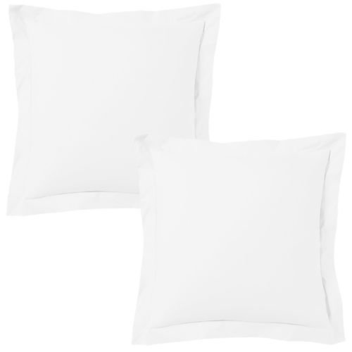 Lot De 2 Taies D'oreiller 63x63 Cm Satin De Coton Blanc