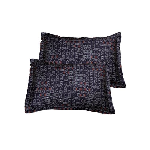 Lot De 2 Taies D'oreiller 50x70 Cm Satin De Coton Imprimé Majeur