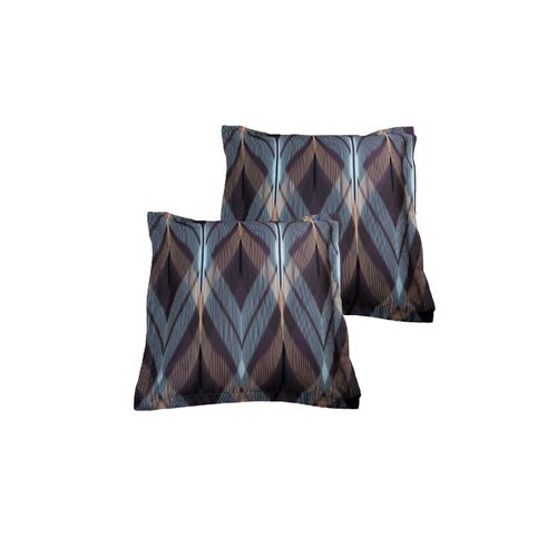 Lot De 2 Taies D'oreiller 63x63 Cm Satin De Coton Imprimé La Mer