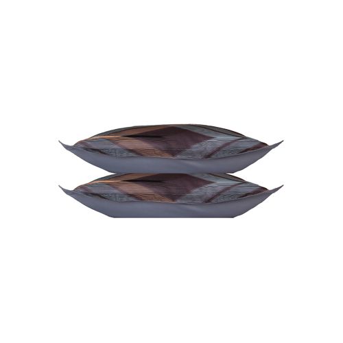 Lot De 2 Taies D'oreiller 63x63 Cm Satin De Coton Imprimé La Mer