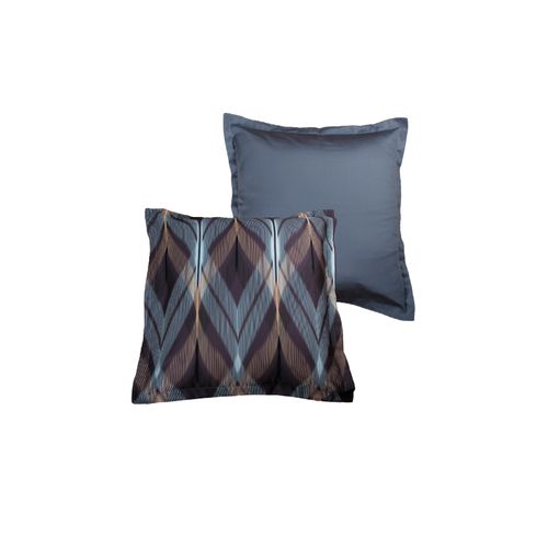 Lot De 2 Taies D'oreiller 63x63 Cm Satin De Coton Imprimé La Mer