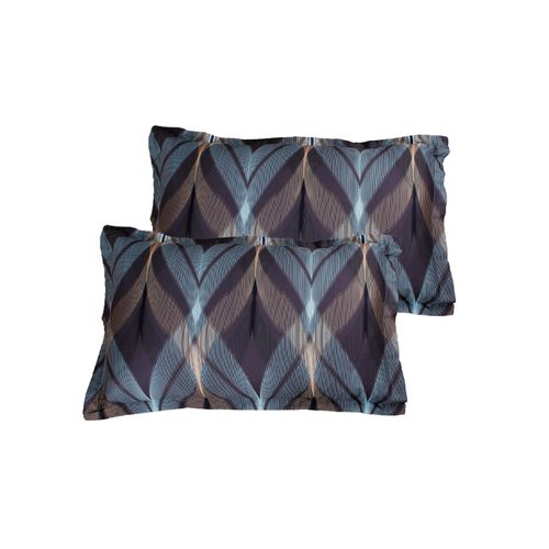 Lot De 2 Taies D'oreiller 50x70 Cm Satin De Coton Imprimé La Mer