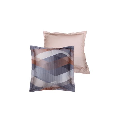 Lot De 2 Taies D'oreiller 63x63 Cm Satin De Coton Imprimé Helix Brown